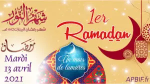 1er RAMADAN : Mardi 13 avril 2021